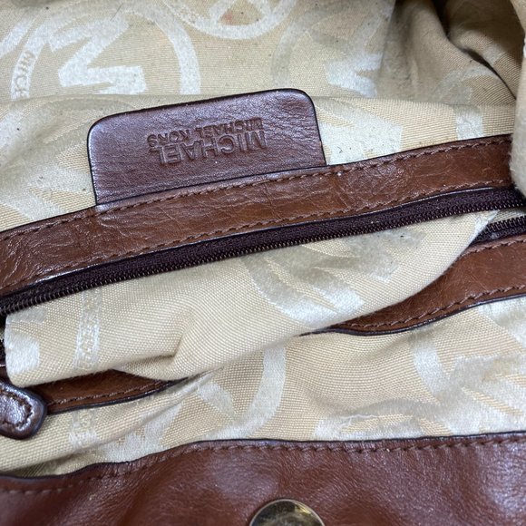 Michael Kors M Tan Brown Interwoven Shoulder Bag - Picture 10 of 11